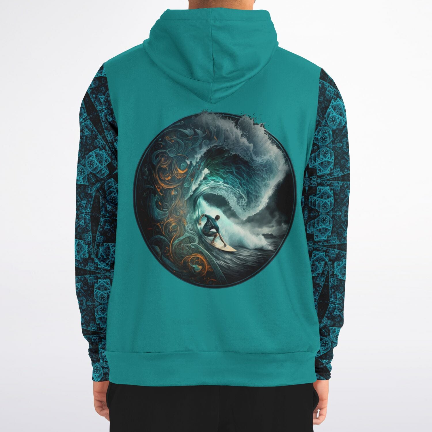 Surfer's Wave Premium Zip-Up Hoodie with High Definition Printing