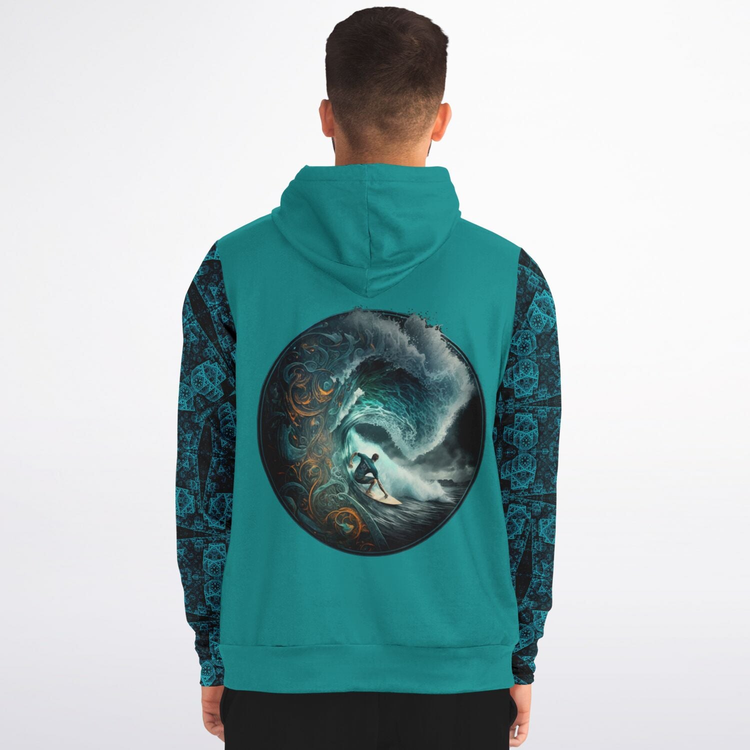 Surfer's Wave Premium Zip-Up Hoodie with High Definition Printing