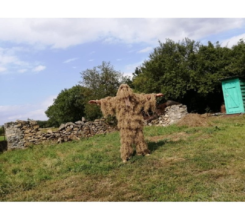 3D Withered Grass Ghillie Suit 4 PCS Sniper Camouflage Clothing