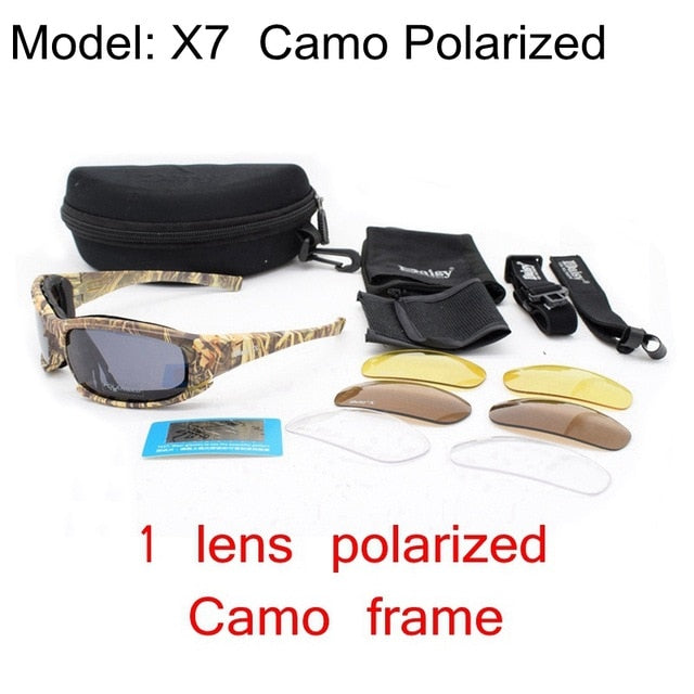 Tactical Polarized Glasses Military Goggles Army Sunglasses with 4 Lens Original Box