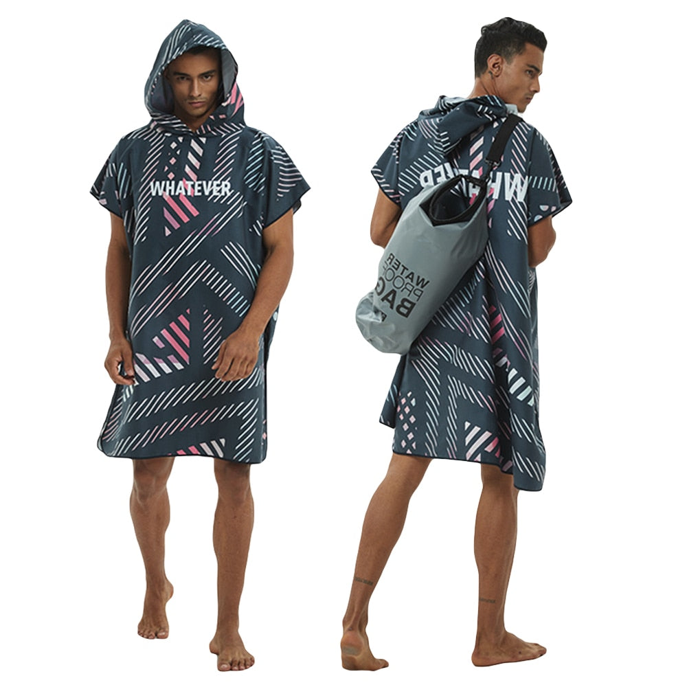 Microfiber Large Beach Towel Wetsuit Changing Robe Swimming Dry Robe Hooded Bath Towels Surf Men Women Poncho Quick Dry Bathrobe