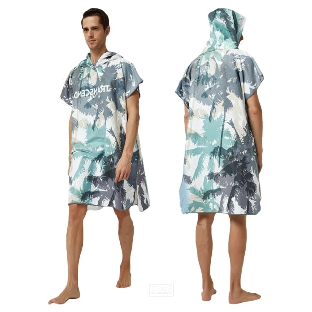 Microfiber Large Beach Towel Wetsuit Changing Robe Swimming Dry Robe Hooded Bath Towels Surf Men Women Poncho Quick Dry Bathrobe