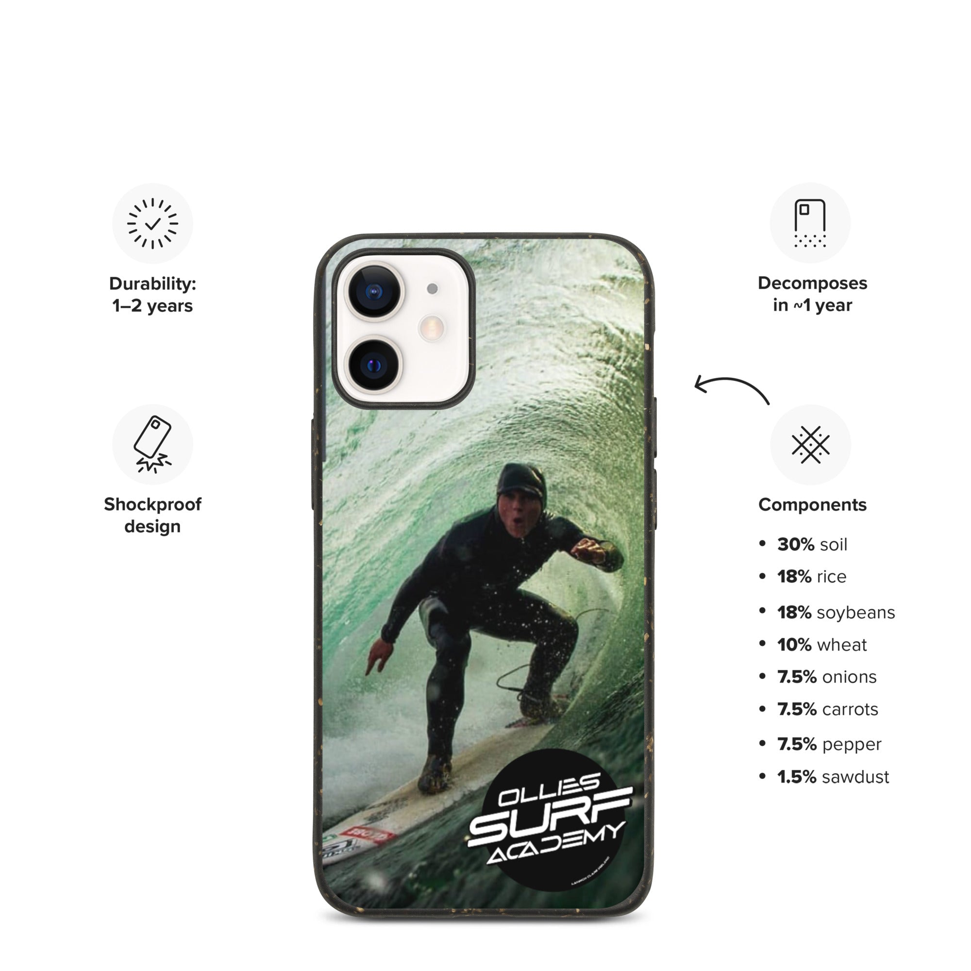 Ollies Surf Academy iPhone case